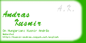 andras kusnir business card